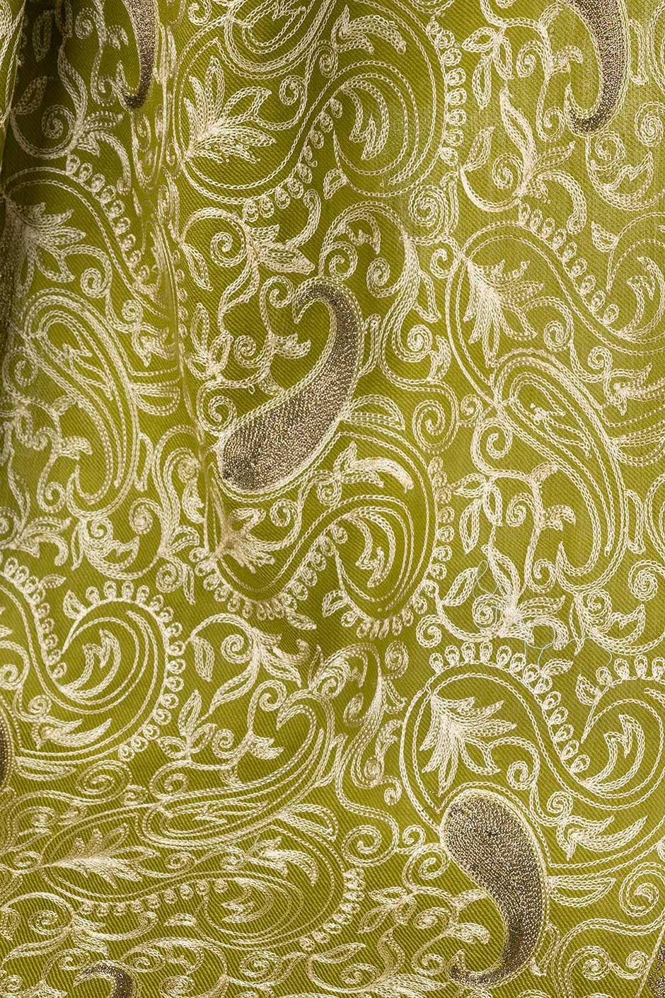 Green Blended Embroidered Scarf