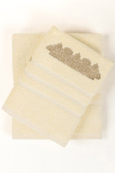 Cream Combed Embroidered towel 25