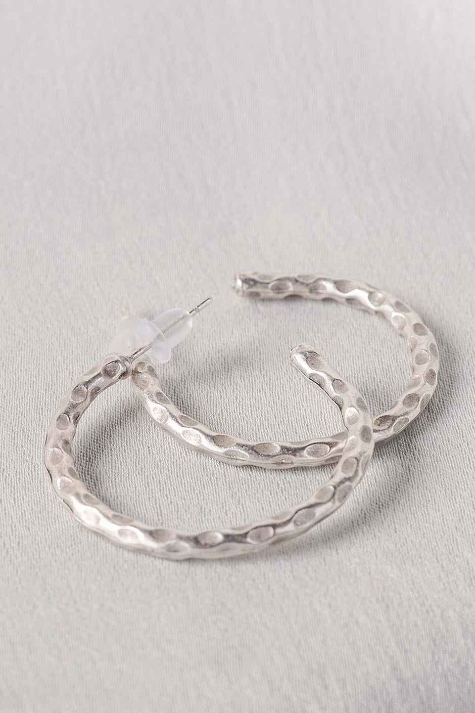 Silver C Hoop Earrings