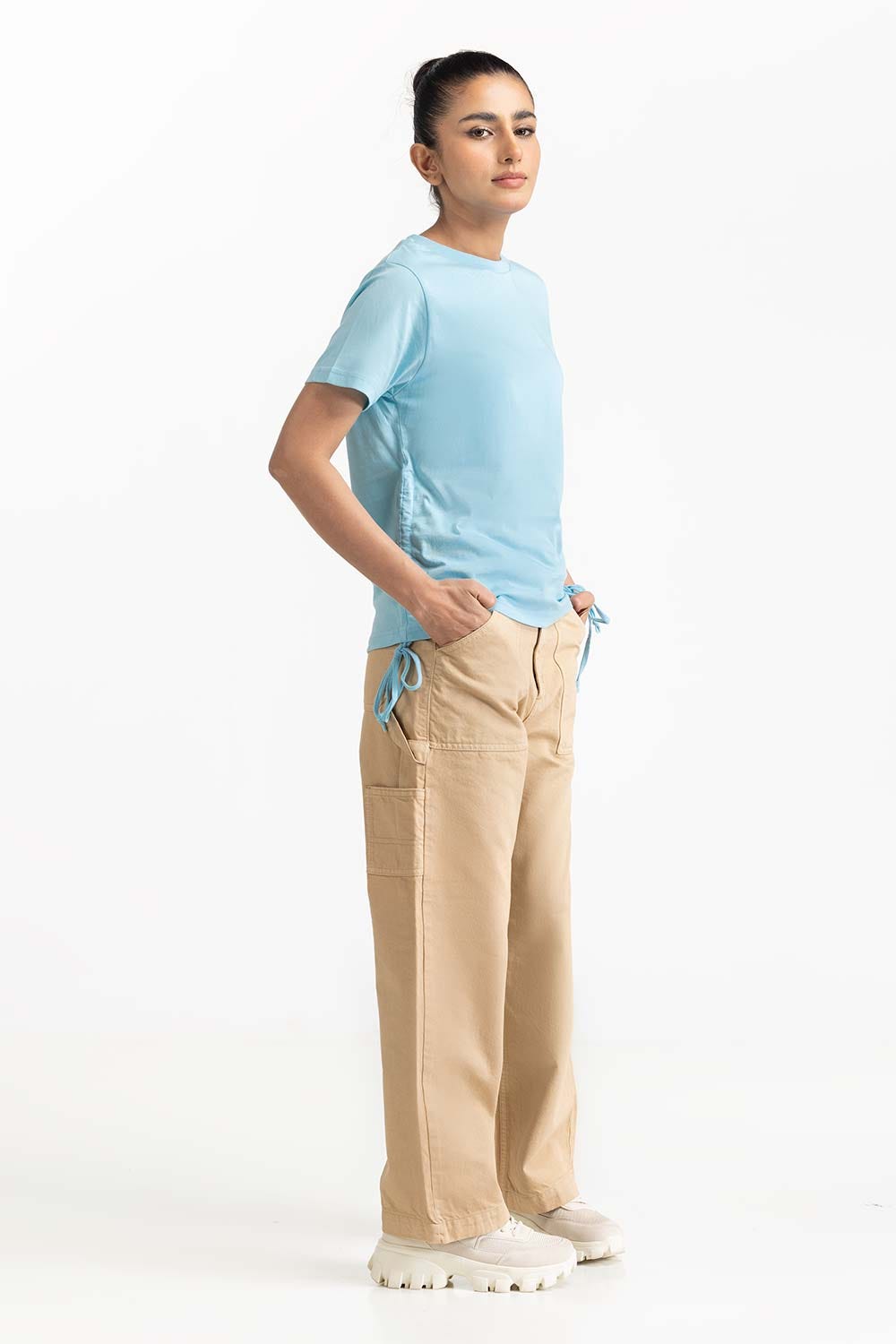 Sky Blue Knit T-Shirt 231-213-004 B