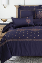 Smoke T-400 Embroidered Quilt Cover Set