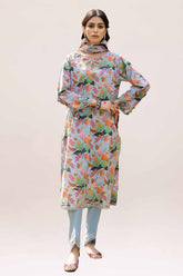 3 Piece Unstitched Printed Lawn Suit with Lurex Chiffon Dupatta SP-42011