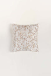 Sparrow Silk Embroidered Cushion Cover
