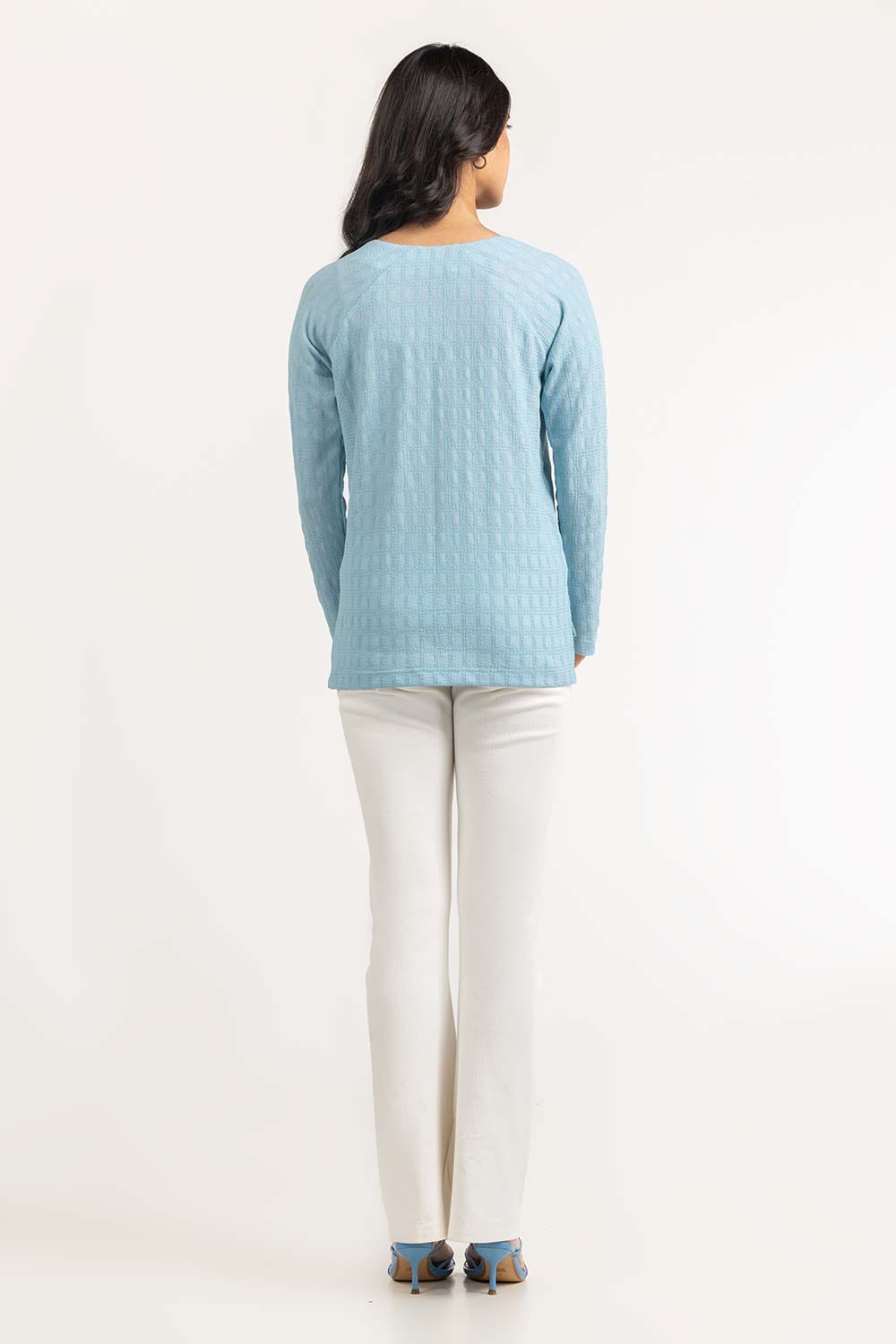 Square Neck Top With Textured Fabric WM-KTP-SS24-109