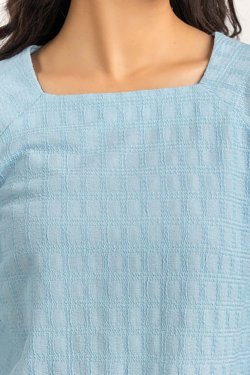 Square Neck Top With Textured Fabric WM-KTP-SS24-109