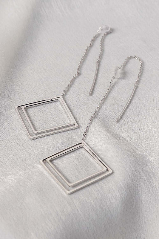Square Threader Earrings Silver IFA-ER-004