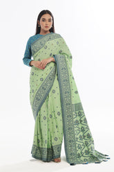 3 Piece Unstitched Cotton Jacquard Saree SR-52002