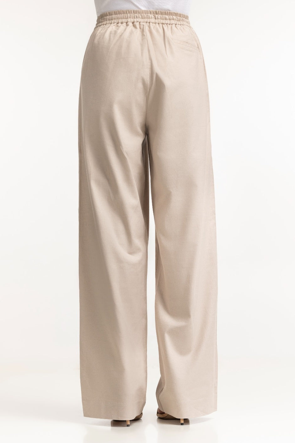 Straight Fit Cotton Len Blend Trouser