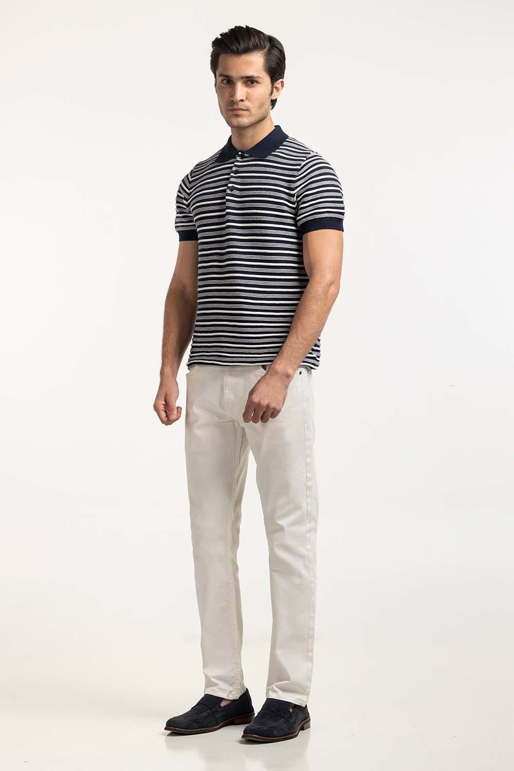 Striped Knit Polo MN-PSW-WS24-010