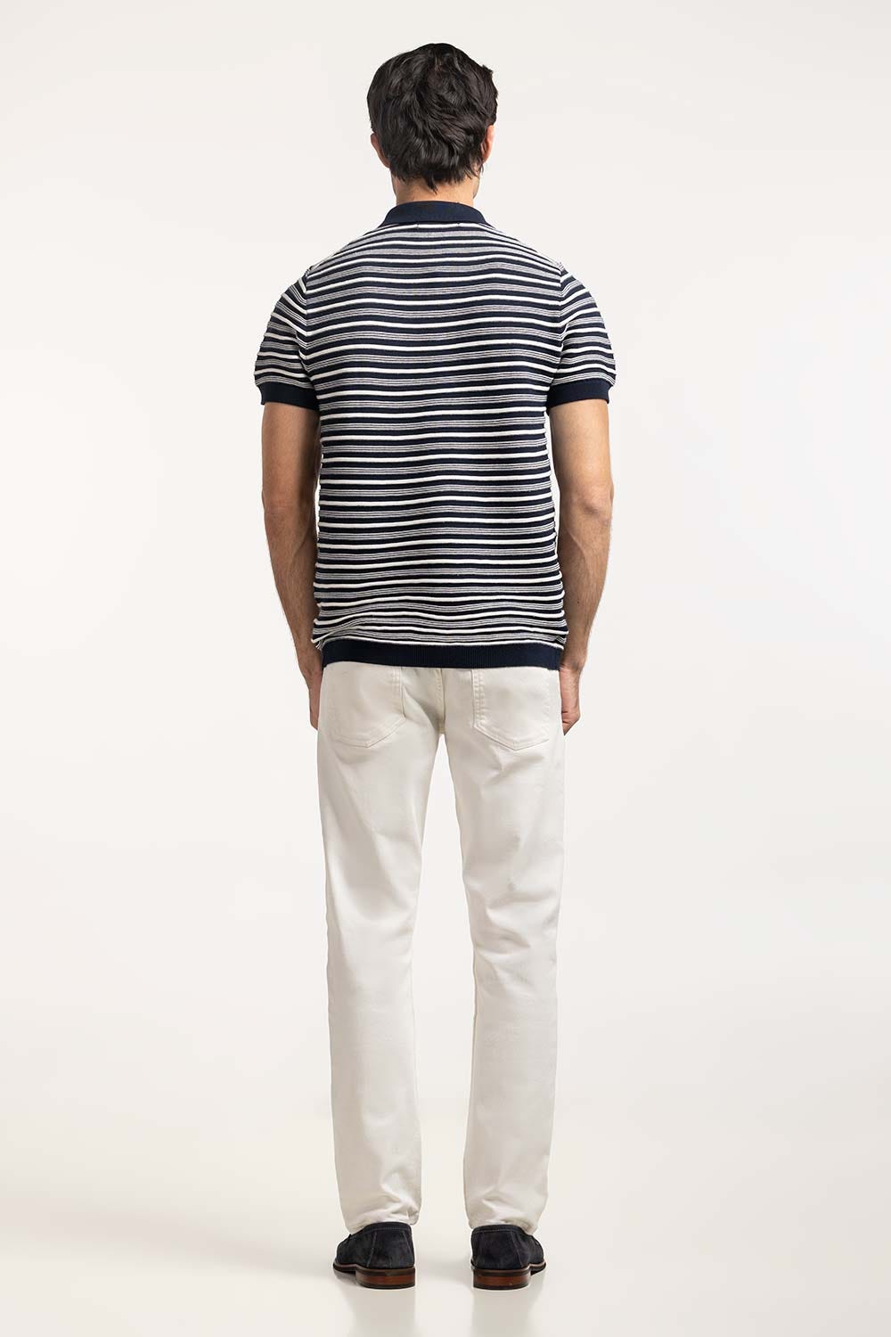 Striped Knit Polo MN-PSW-WS24-010