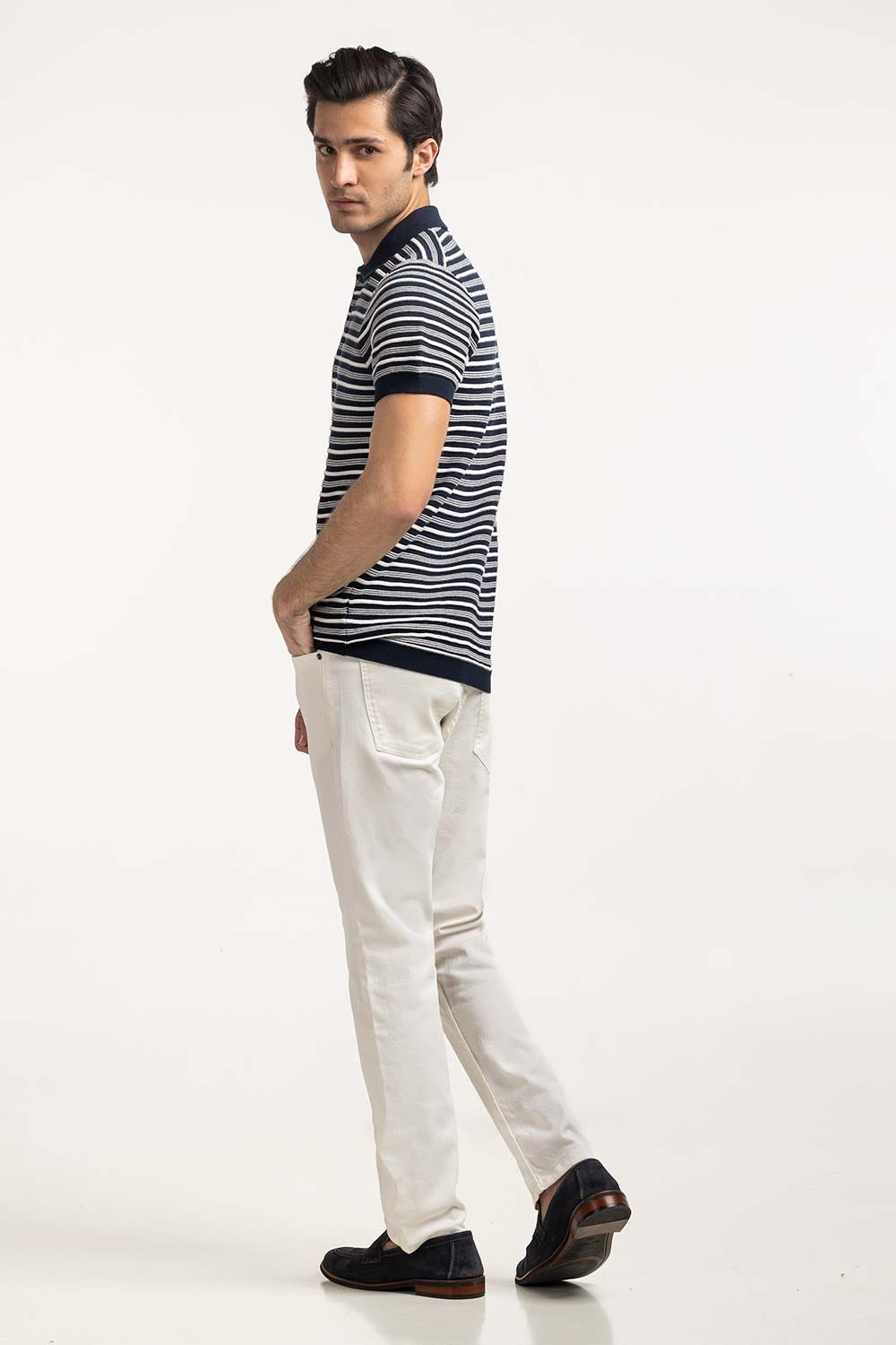 Striped Knit Polo MN-PSW-WS24-010