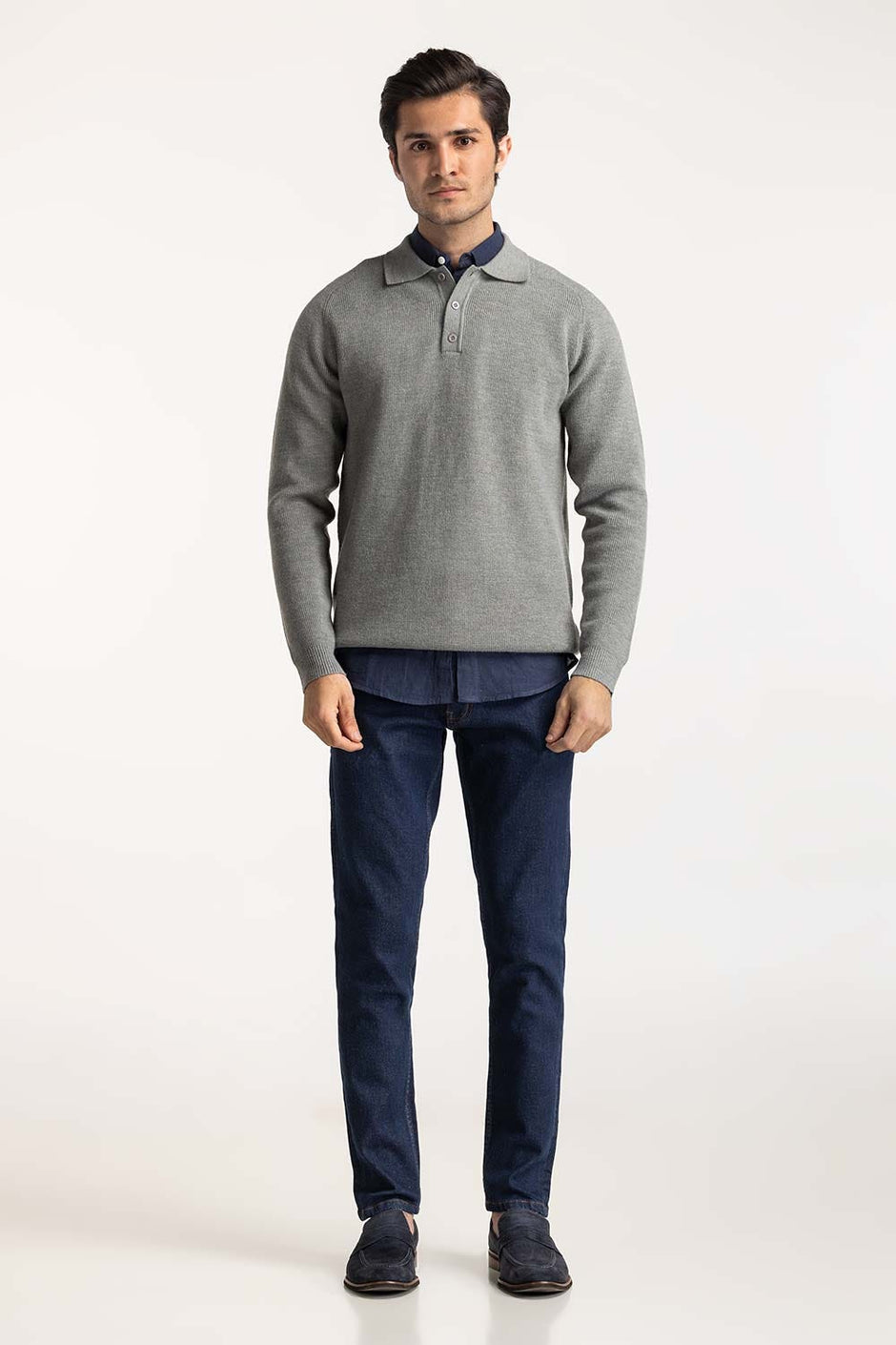 Sweater Knit Polo MN-PSW-WS24-002