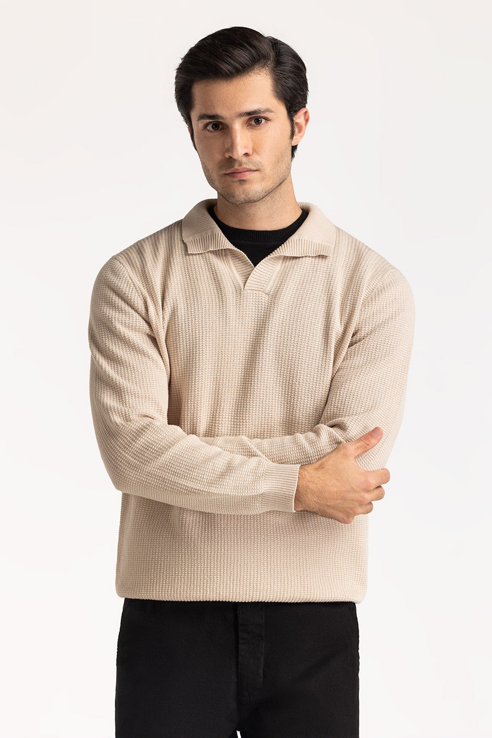 Sweater Knit Polo MN-PSW-WS24-003