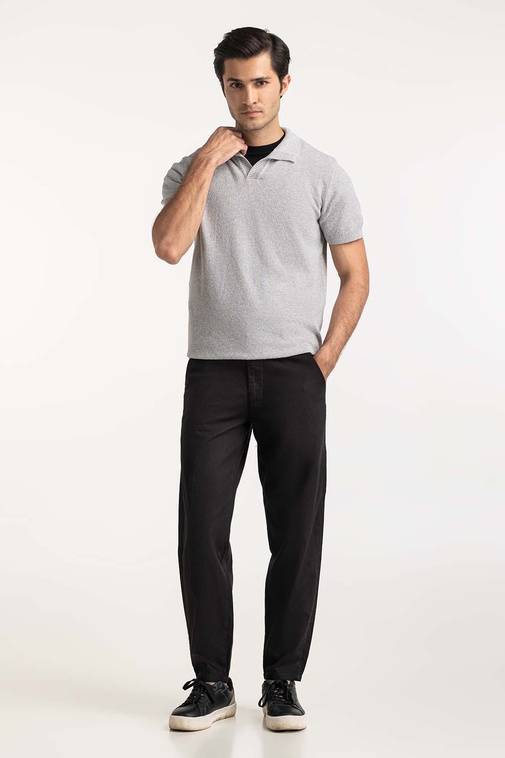 Sweater Knit Polo MN-PSW-WS24-008