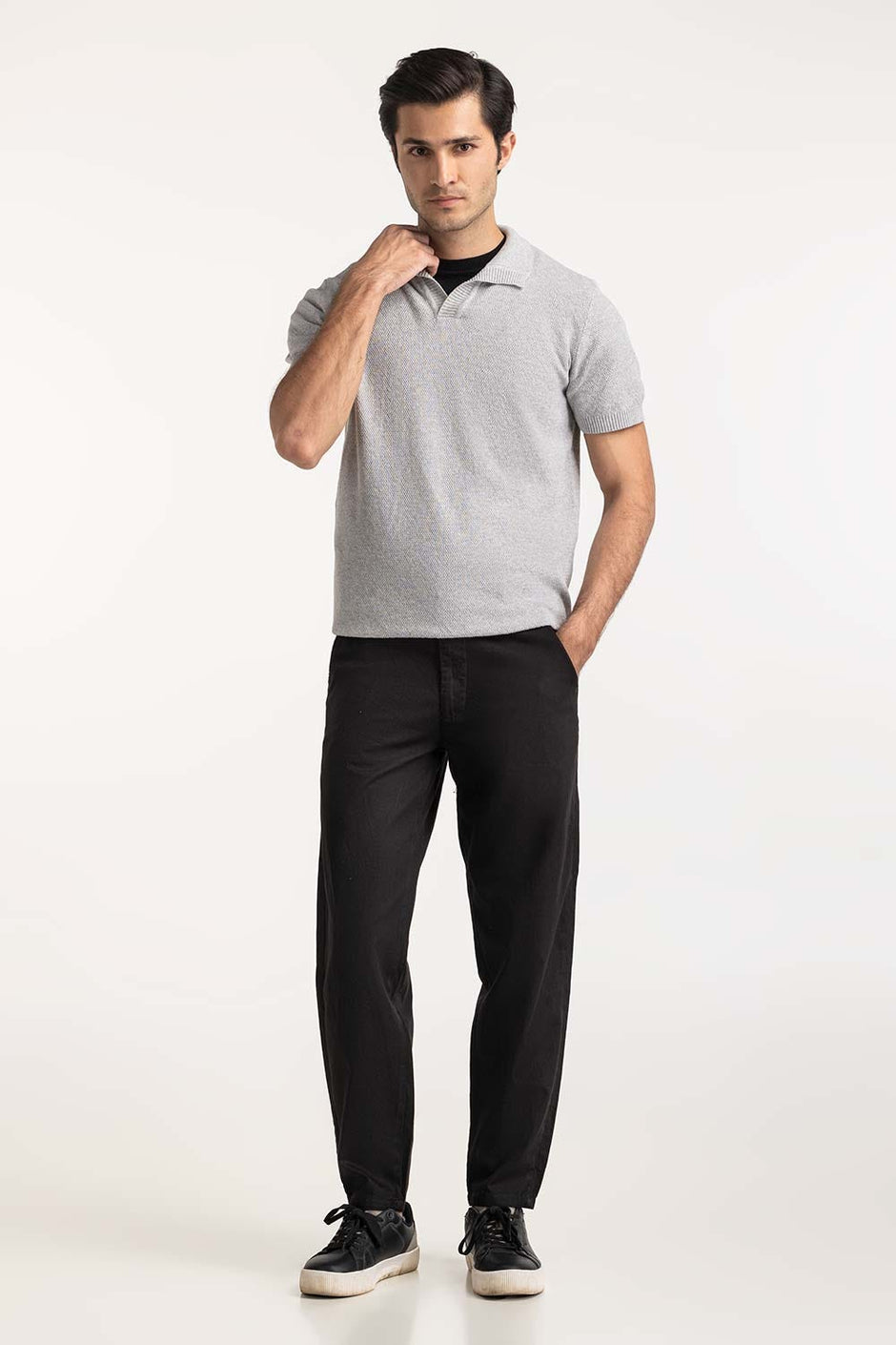 Sweater Knit Polo MN-PSW-WS24-008