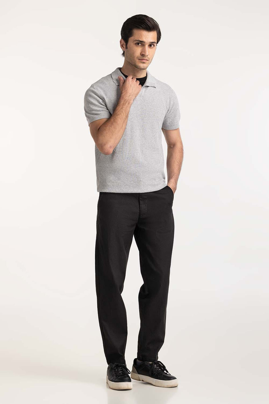 Sweater Knit Polo MN-PSW-WS24-008