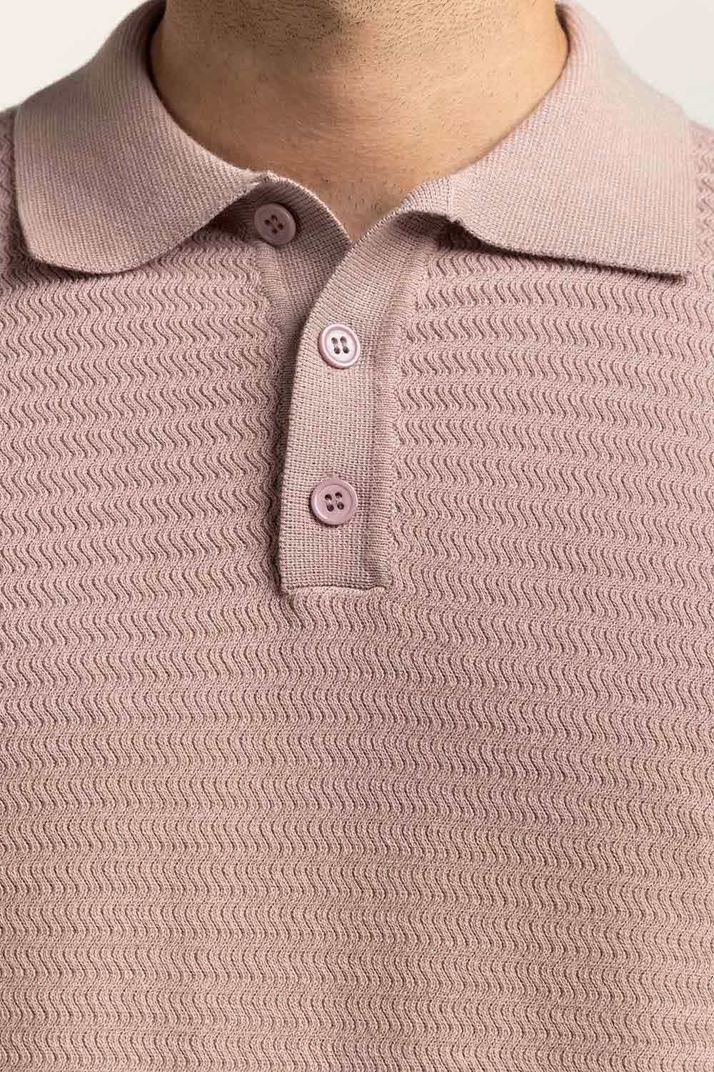 Sweater Knit Textured Polo MN-PSW-WS24-013