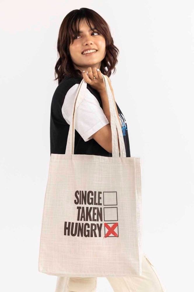Single Taken Hungry Tote Bag TB