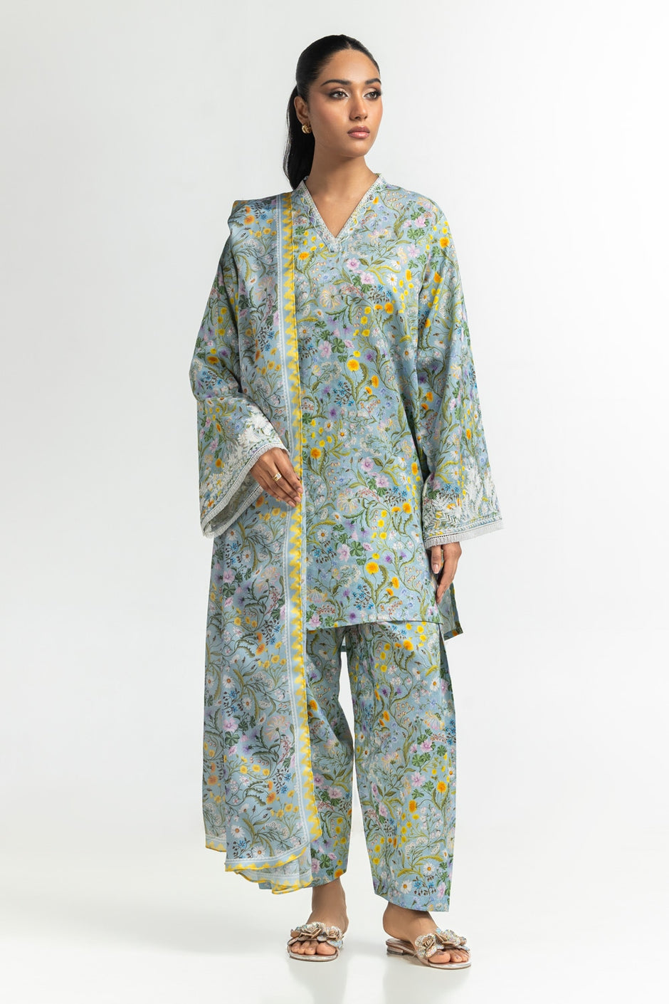 Tennis net Printed Dupatta IPD-44576