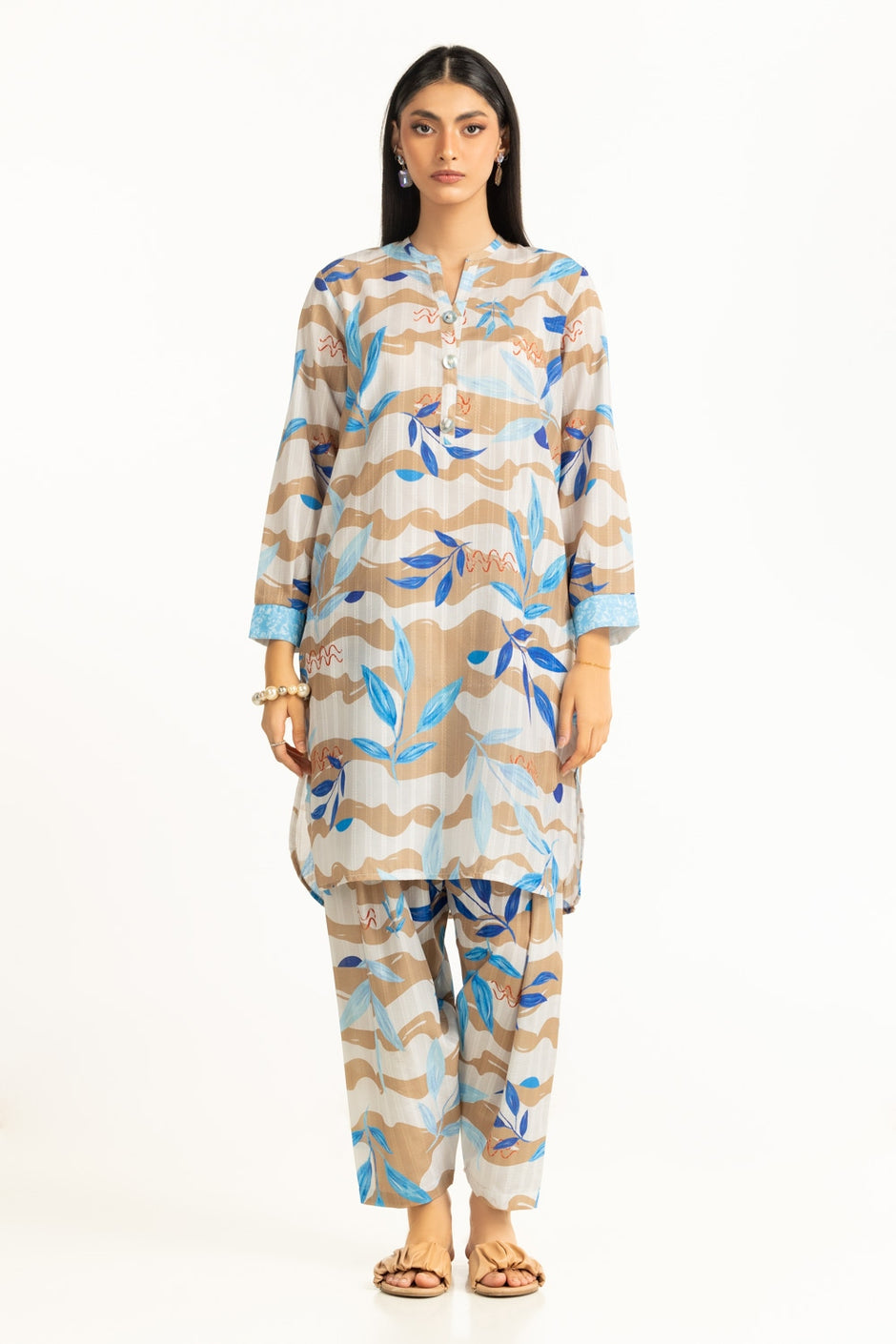 Textured Dobby Printed Co-Ord Set