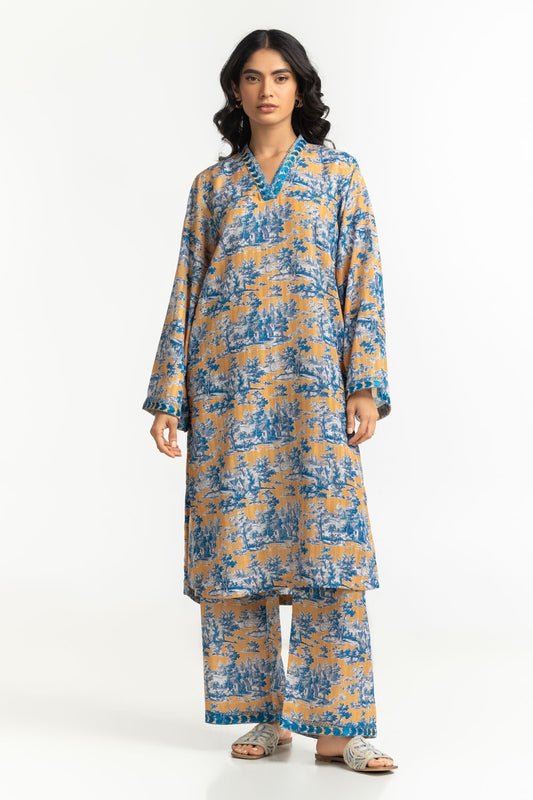 Textured Dobby Printed Shirt With Embroidered IPS-44712