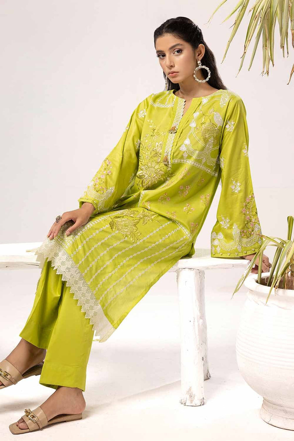 2 Piece Unstitched Embroidered Lawn Suit