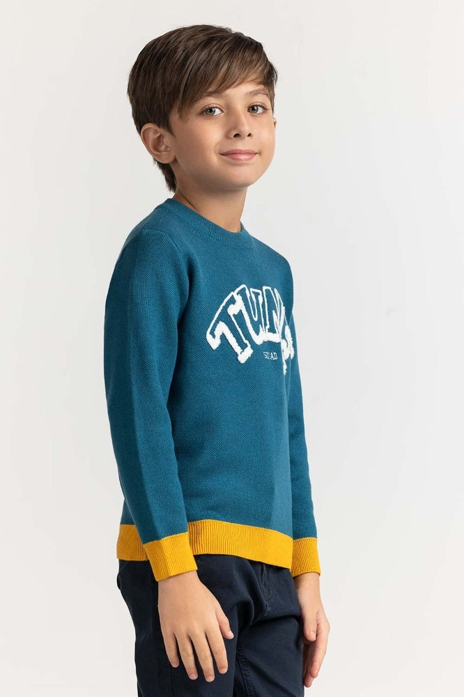 Toddler Boy Blue Basic Sweater TB-SWT-WS23-017