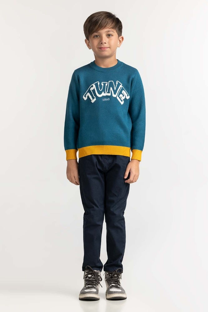 Toddler Boy Blue Basic Sweater TB-SWT-WS23-017