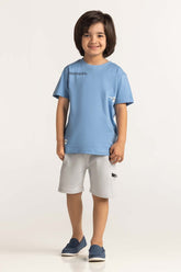 Toddler Boy Blue Printed Tee TB-TS-SS24-015
