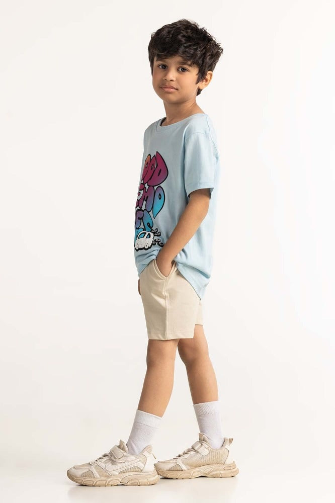 Toddler Boy Blue Printed Tee TB-TS-SS24-020