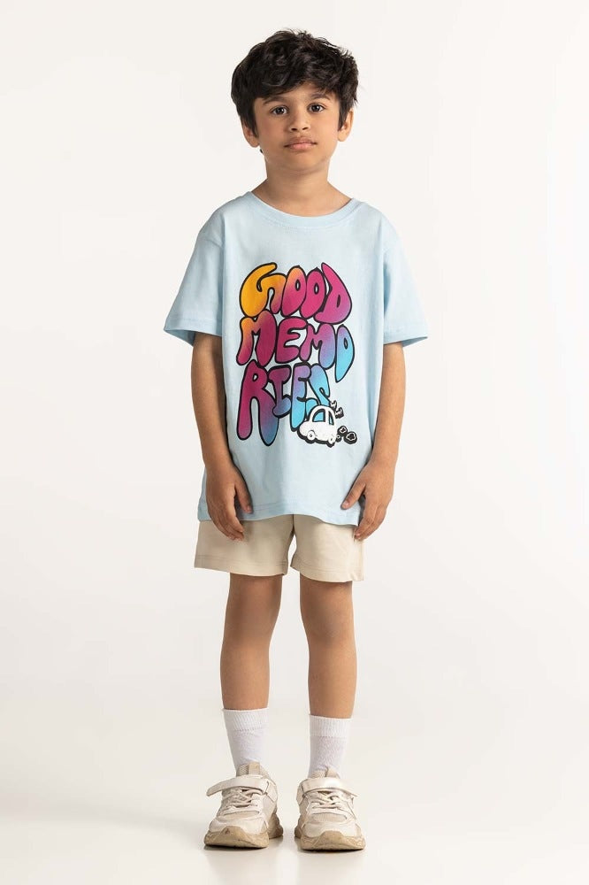 Toddler Boy Blue Printed Tee TB-TS-SS24-020