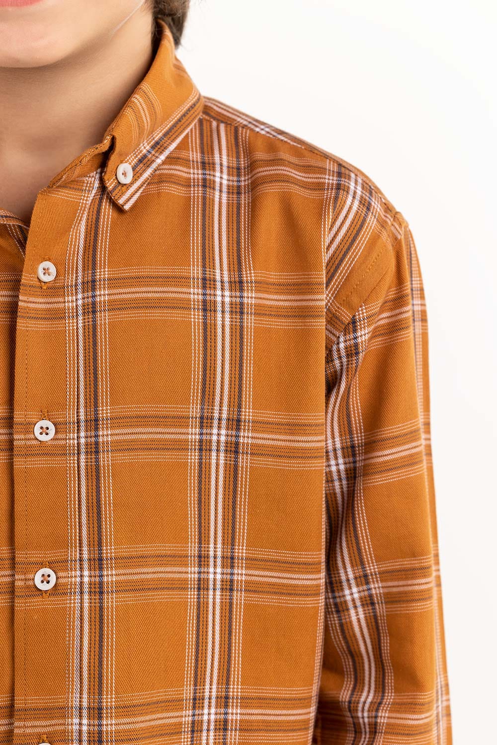 Toddler Boy Brown Checkered Casual Shirt TB-CS-SS23-011