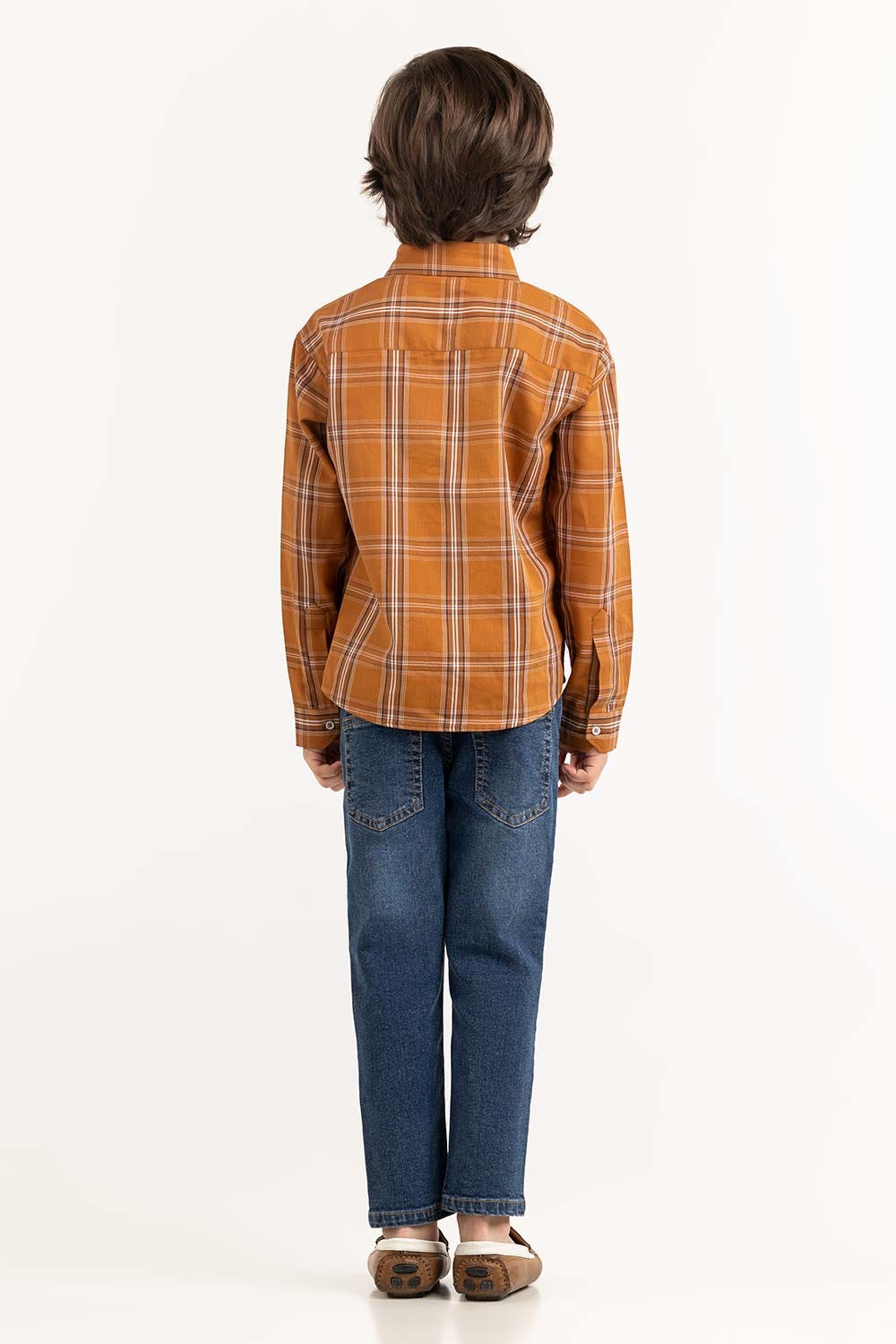 Toddler Boy Brown Checkered Casual Shirt TB-CS-SS23-011