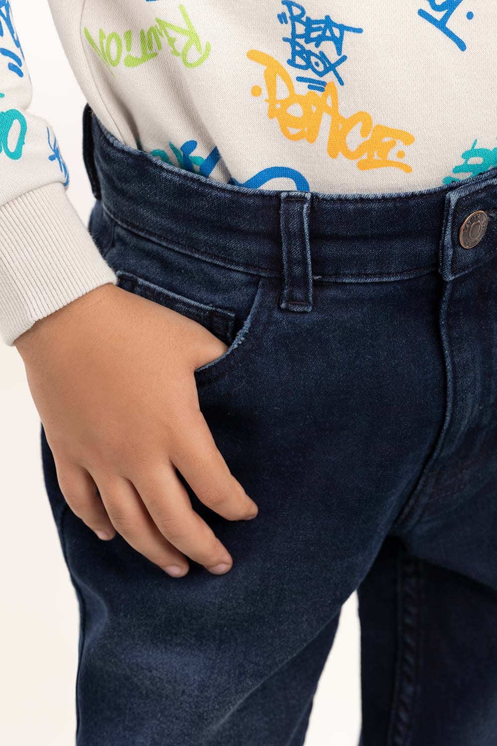 Toddler Boy Dark Blue Jeans 224-321-011
