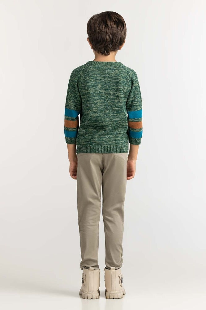 Toddler Boy Green Basic Sweater TB-SWT-WS23-037