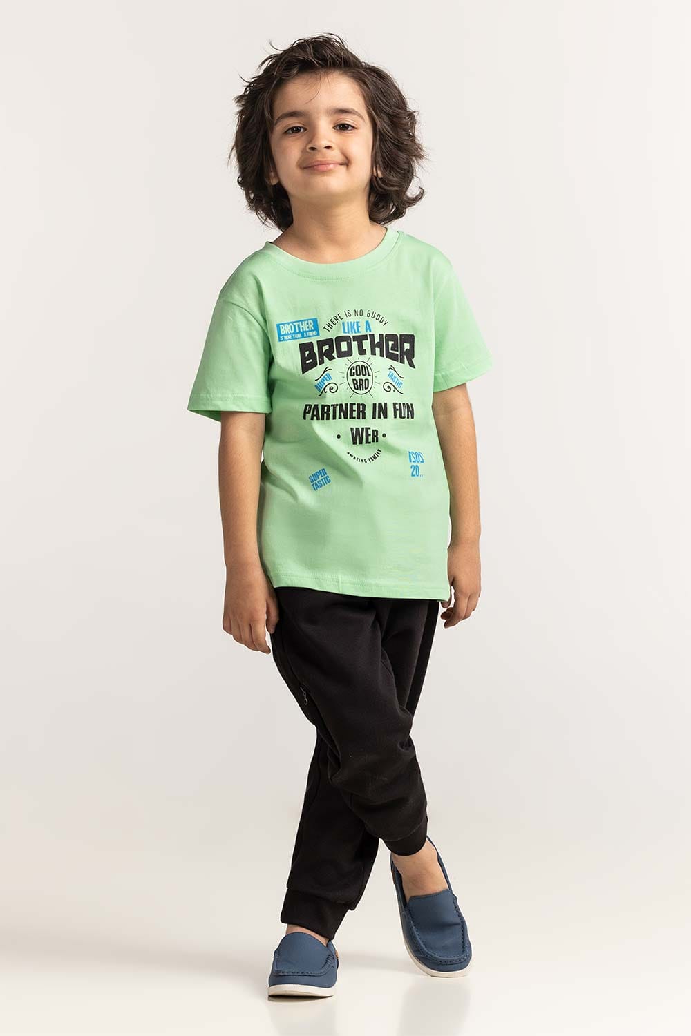 Toddler Boy Green Printed Tee TB-TS-SS24-004