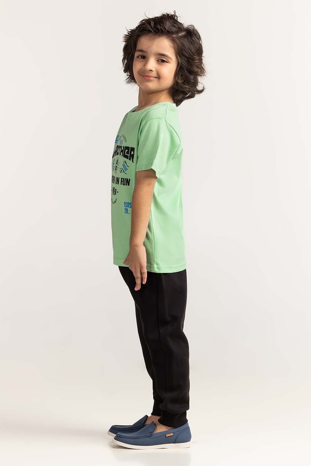 Toddler Boy Green Printed Tee TB-TS-SS24-004