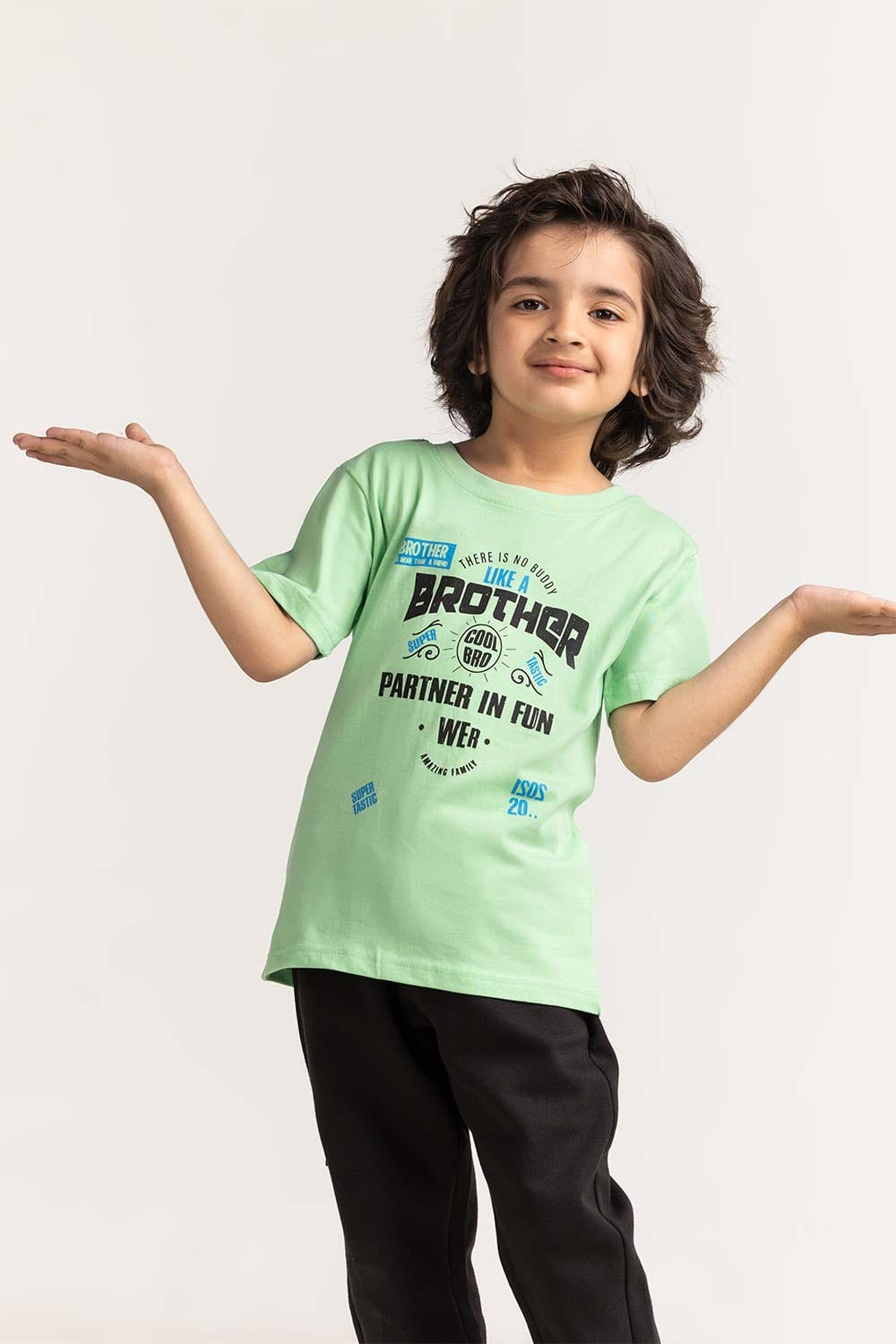 Toddler Boy Green Printed Tee TB-TS-SS24-004
