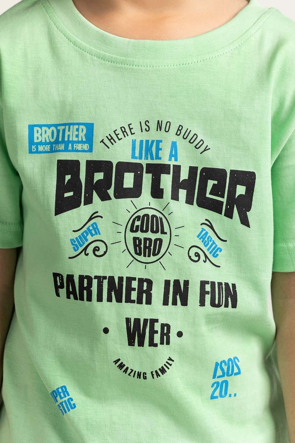 Toddler Boy Green Printed Tee TB-TS-SS24-004
