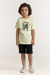 Toddler Boy Light Green Printed Tee TB-TS-SS24-007