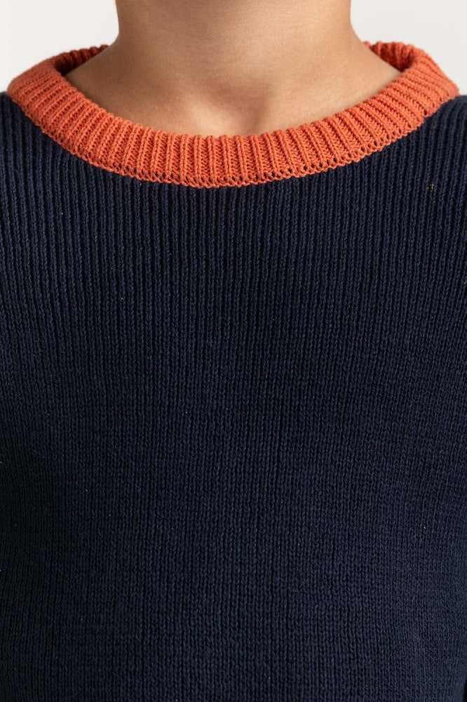 Toddler Boy Navy Basic Sweater 224-511-015