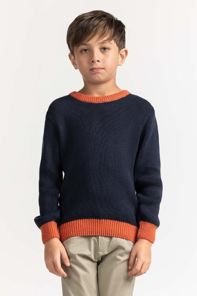 Toddler Boy Navy Basic Sweater 224-511-015