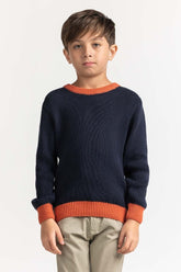 Toddler Boy Navy Basic Sweater 224-511-015