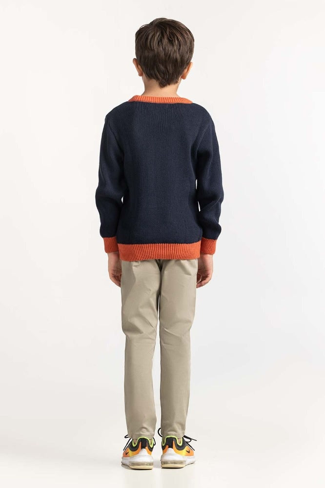 Toddler Boy Navy Basic Sweater 224-511-015