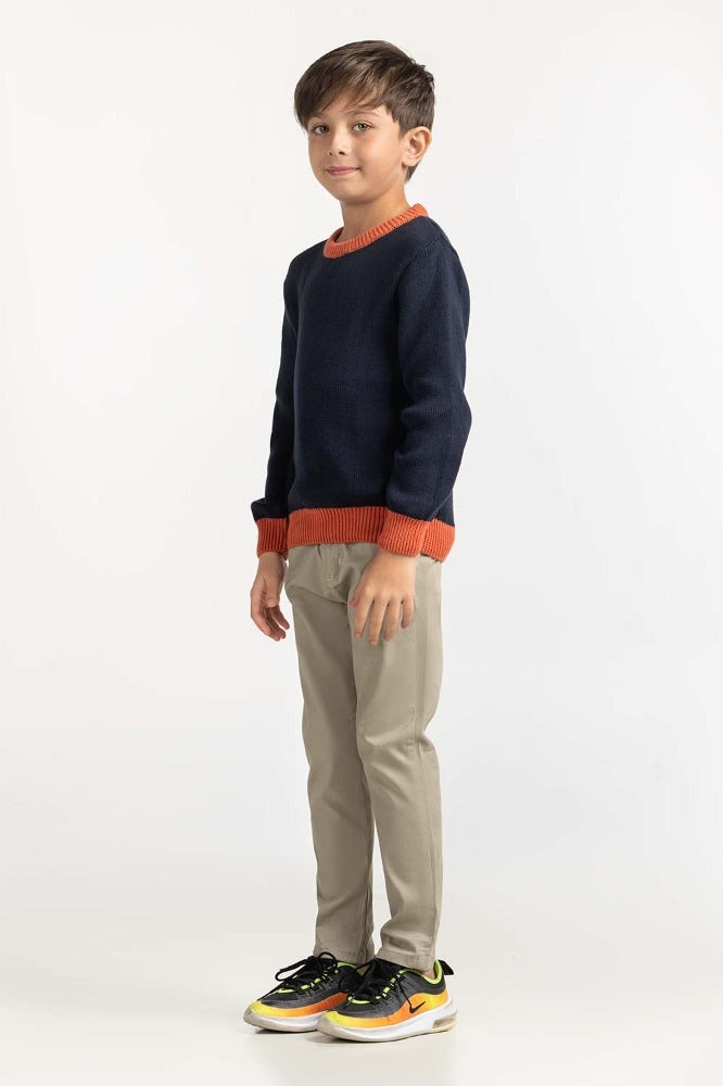 Toddler Boy Navy Basic Sweater 224-511-015