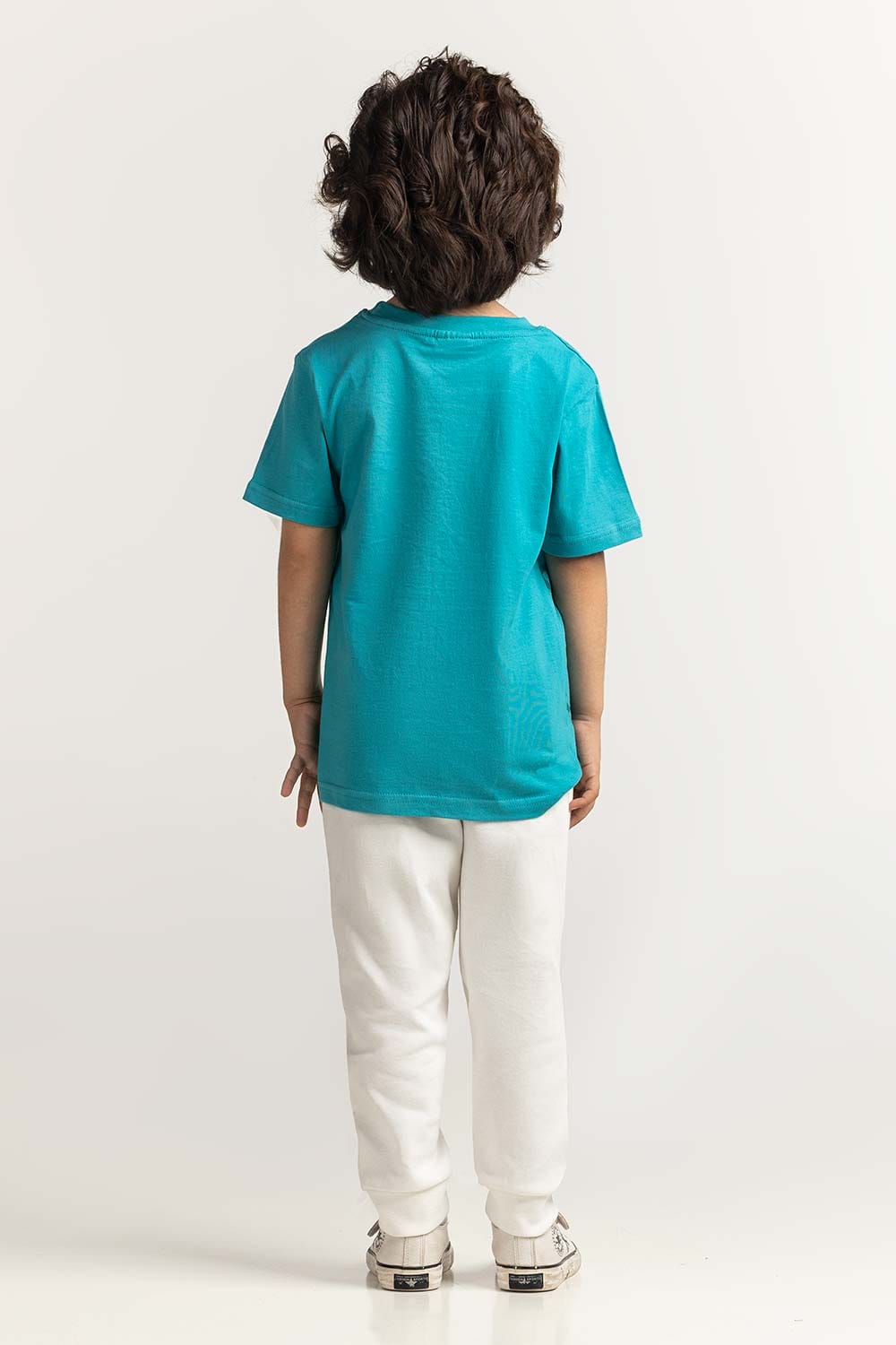 Toddler Boy Turquoise Printed Tee TB-TS-SS24-013