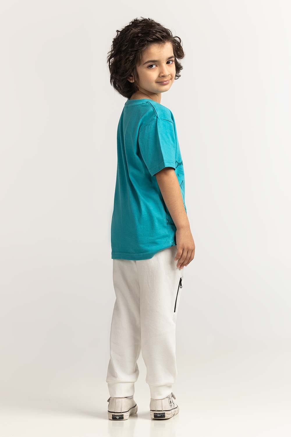 Toddler Boy Turquoise Printed Tee TB-TS-SS24-013