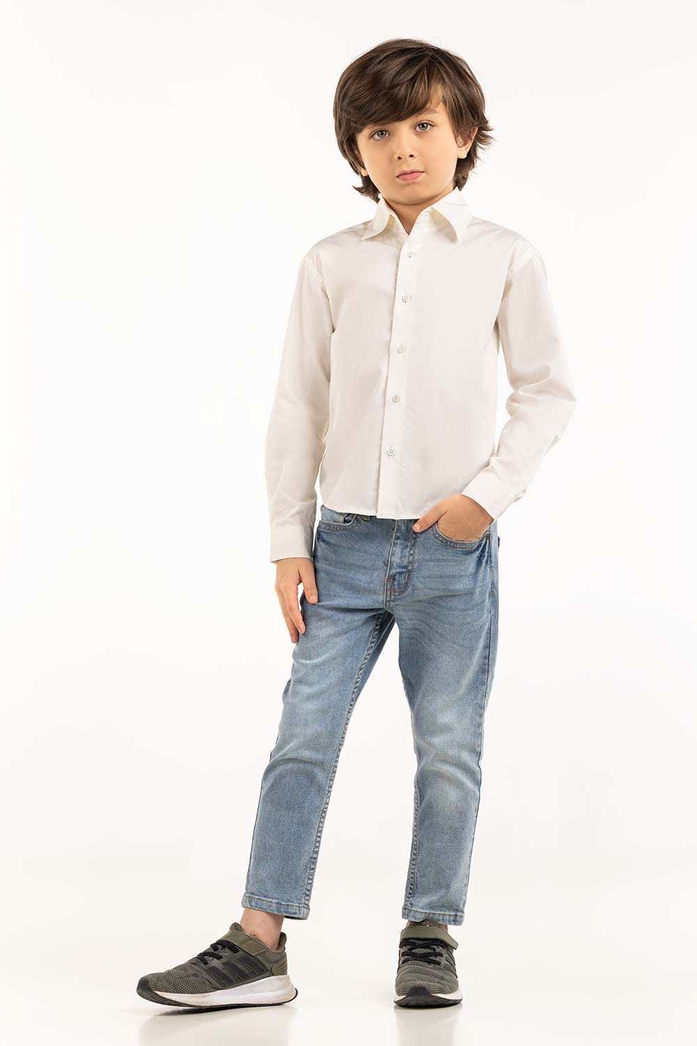 Toddler Boy White Casual Shirt 231-517-014