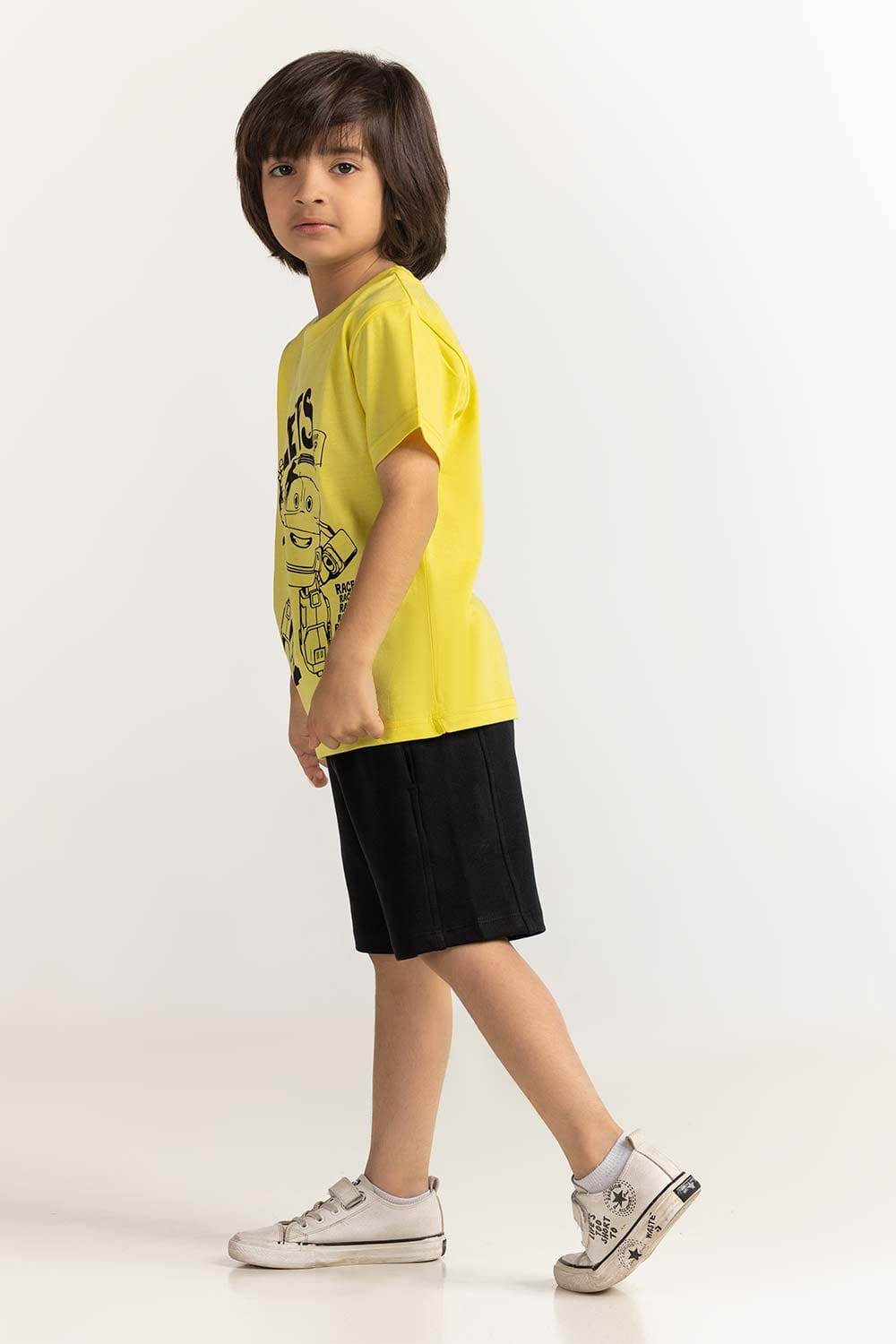 Toddler Boy Yellow Printed Tee TB-TS-SS24-014