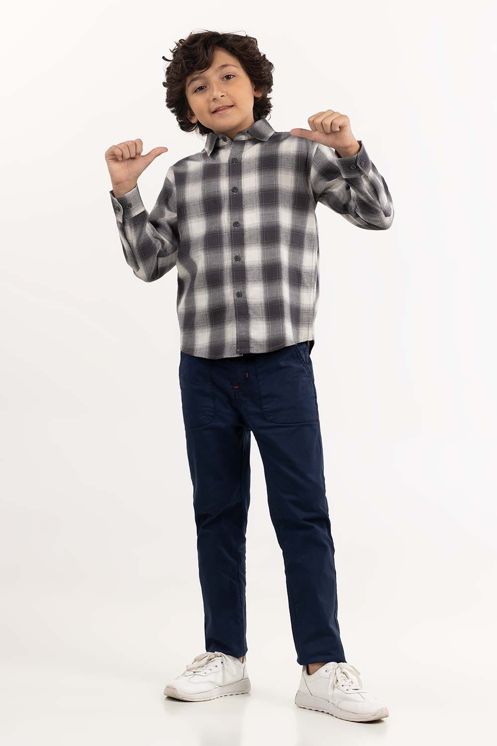 Toddler Boy Black And White Casual Shirt 224-317-005